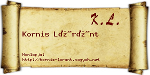 Kornis Lóránt névjegykártya