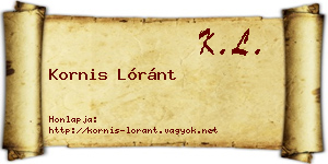 Kornis Lóránt névjegykártya