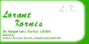 lorant kornis business card